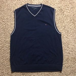 Tommy Hilfiger navy/white V-neck sleeveless vest